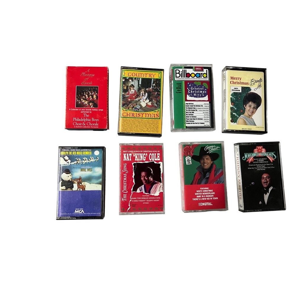 Lot of 8 Vintage Christmas Cassette Tapes Multiple Artists